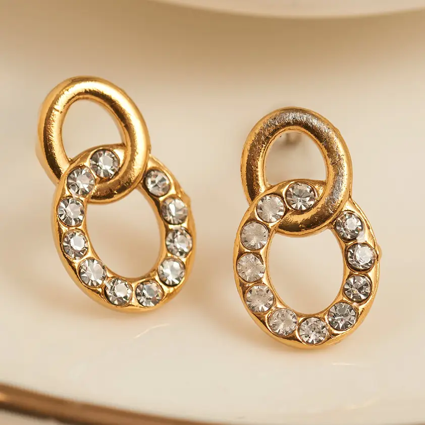 Double Circle Link Earrings