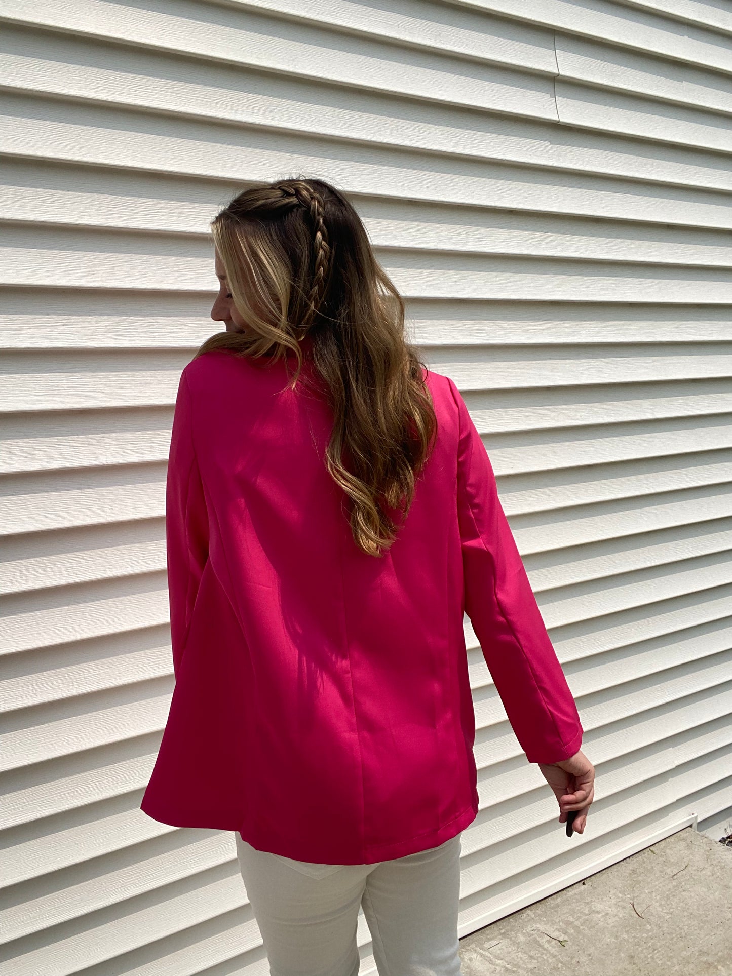 Lydia Loose Fit Blazer - Hot Pink