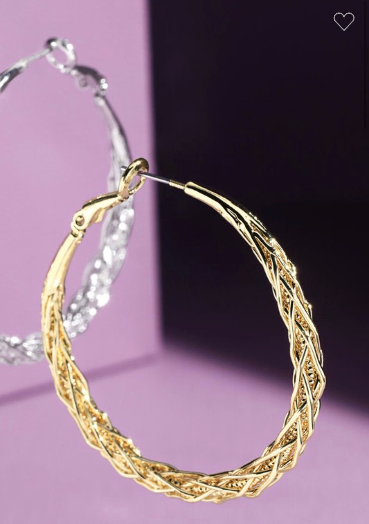 Brass Intertwined Rope Hoop Earrings
