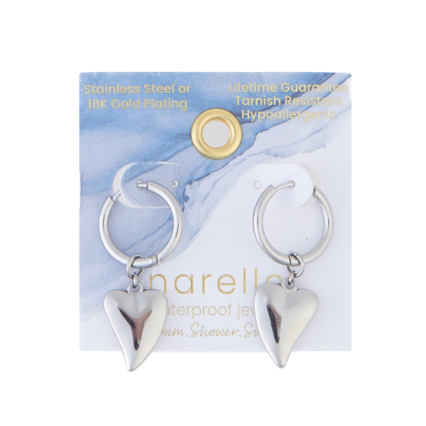 Heart Charm Hoop Earrings