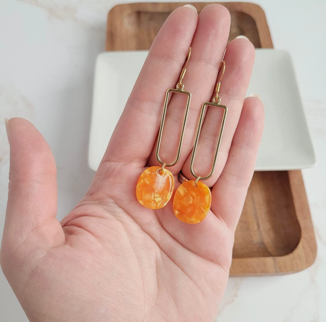 Mila Tangerine Orange Earrings