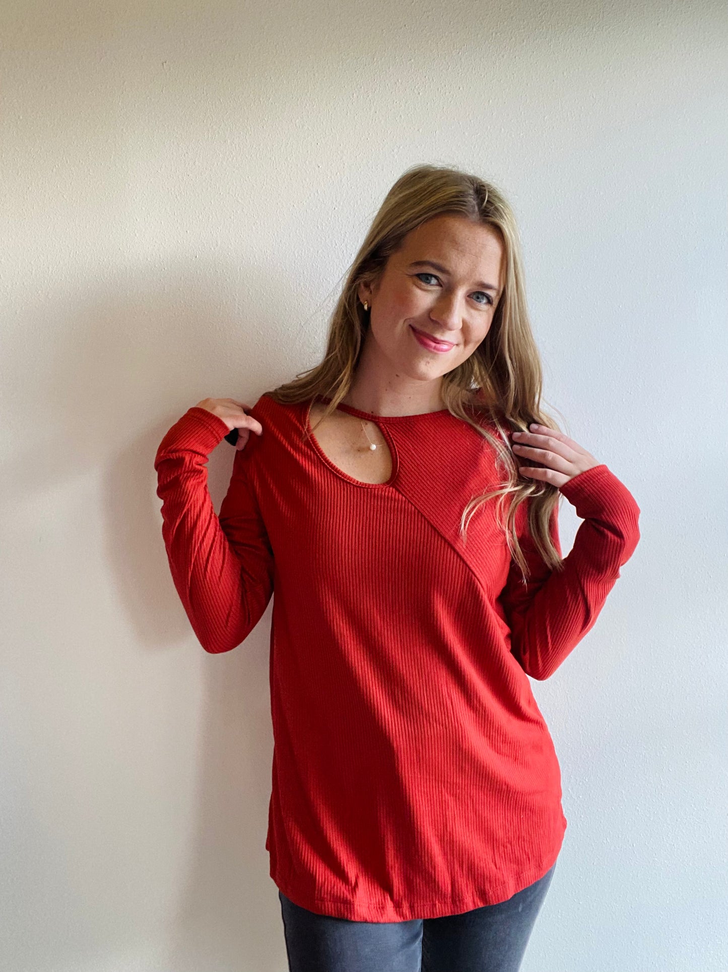 Copper Asymmetrical Cutout Top