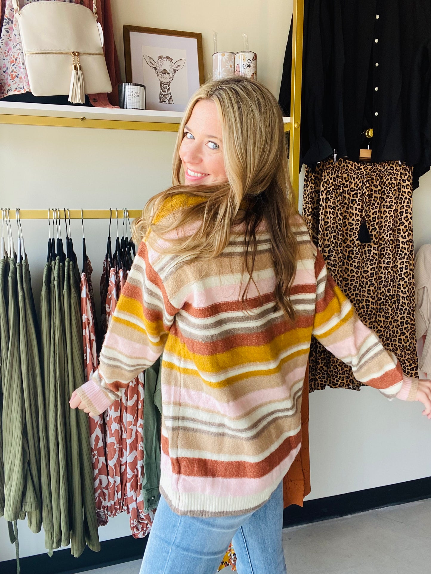 Mocha Combo Stripe Sweater