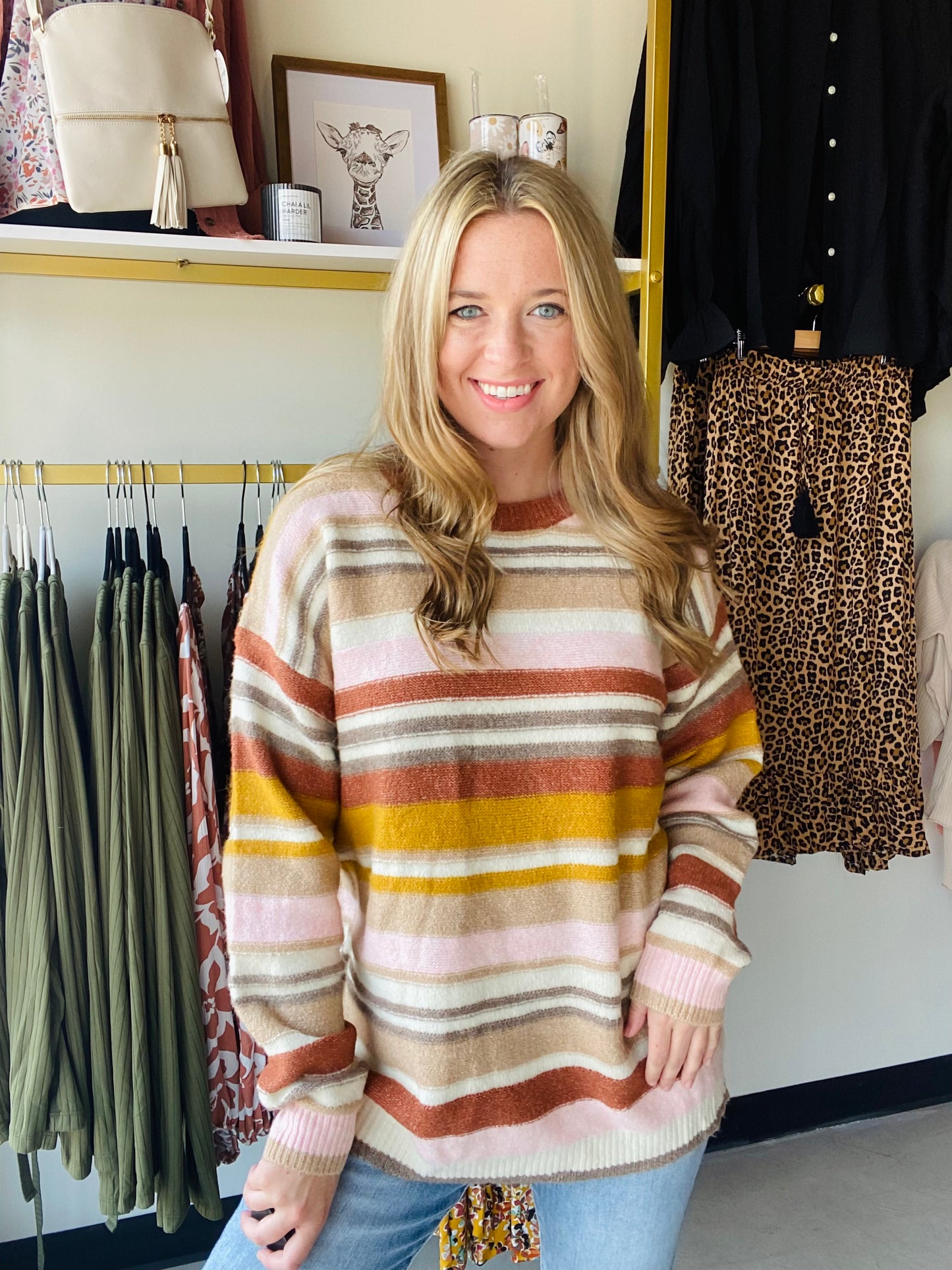 Mocha Combo Stripe Sweater