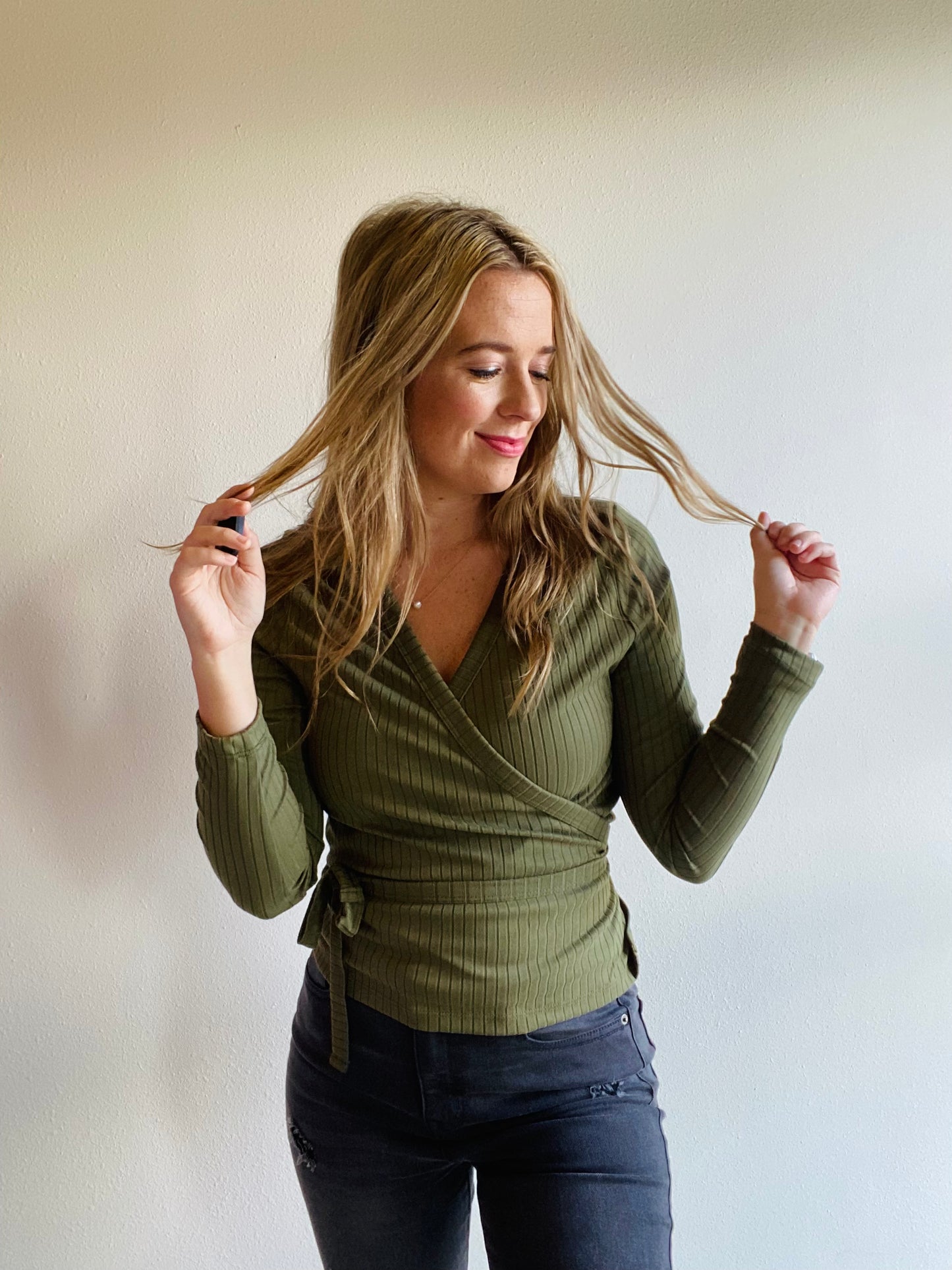 Olive Wrap Me Up Top