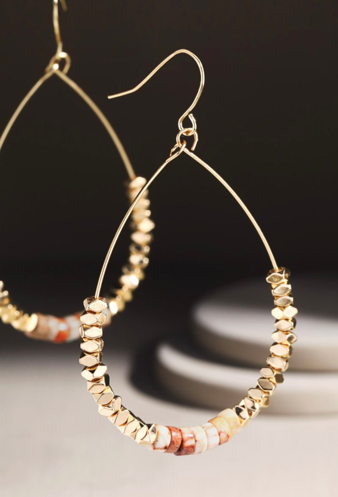 Metal & Natural Stone Earrings