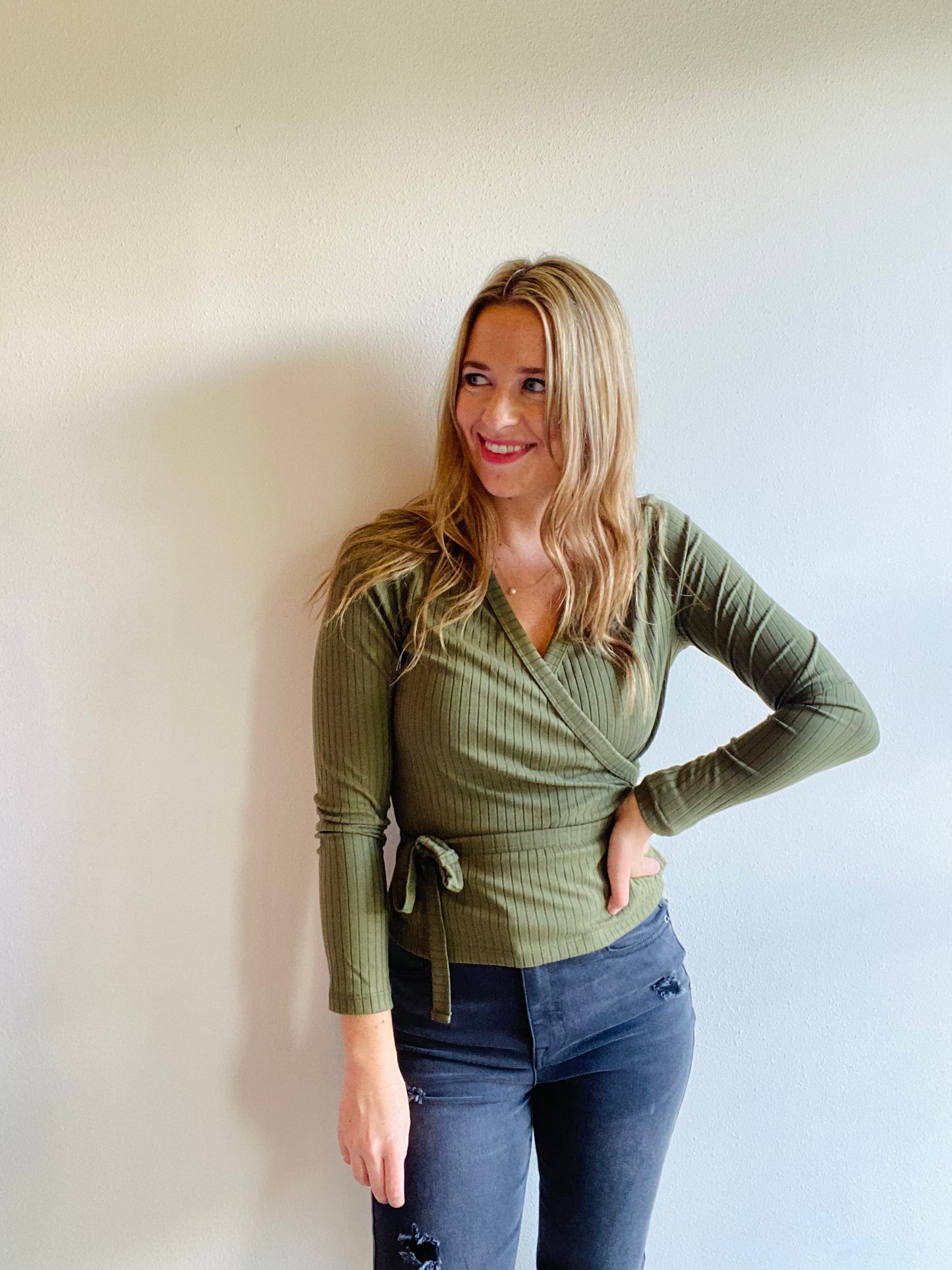 Olive Wrap Me Up Top