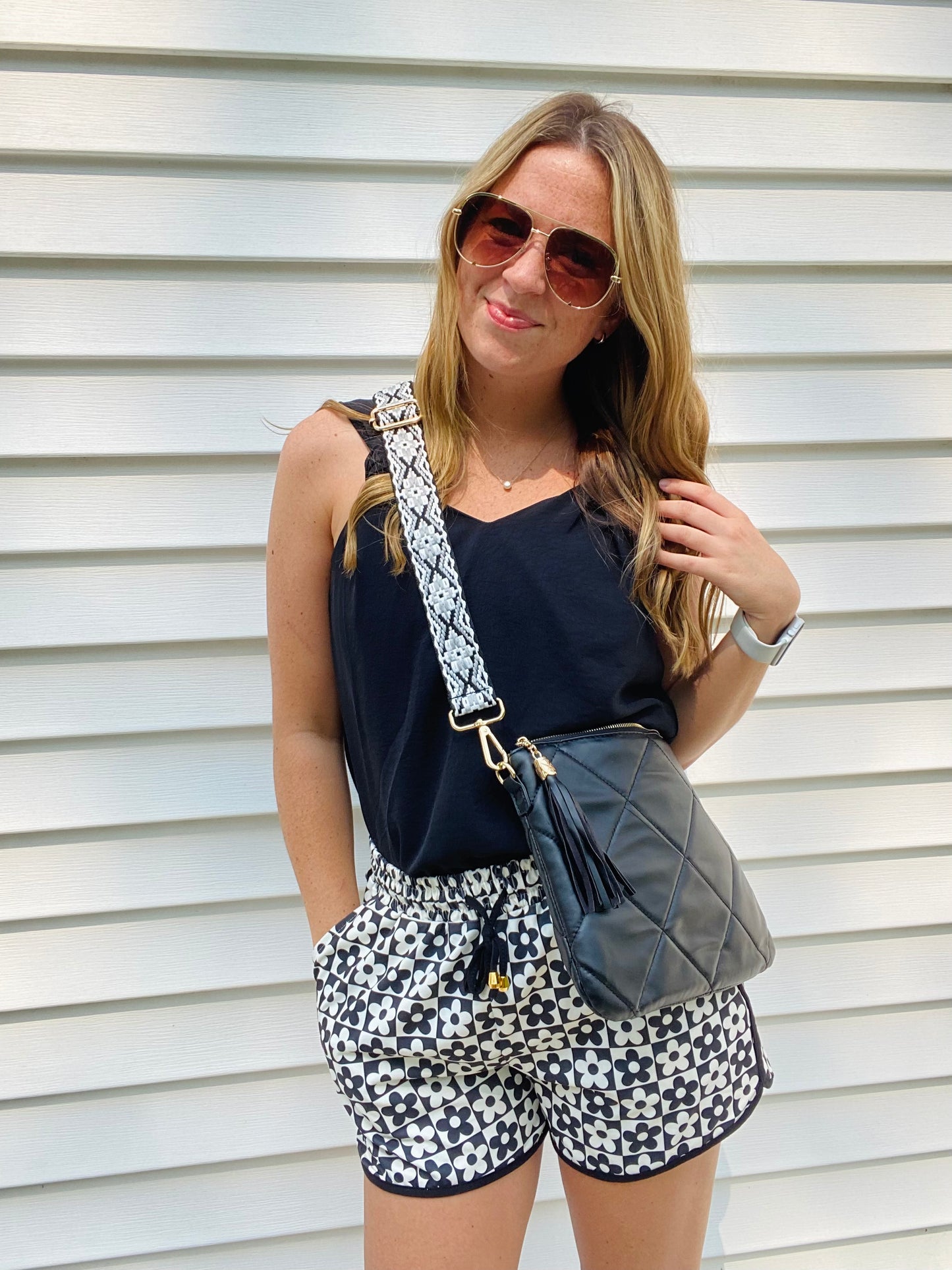 Quilted Crossbody- Black