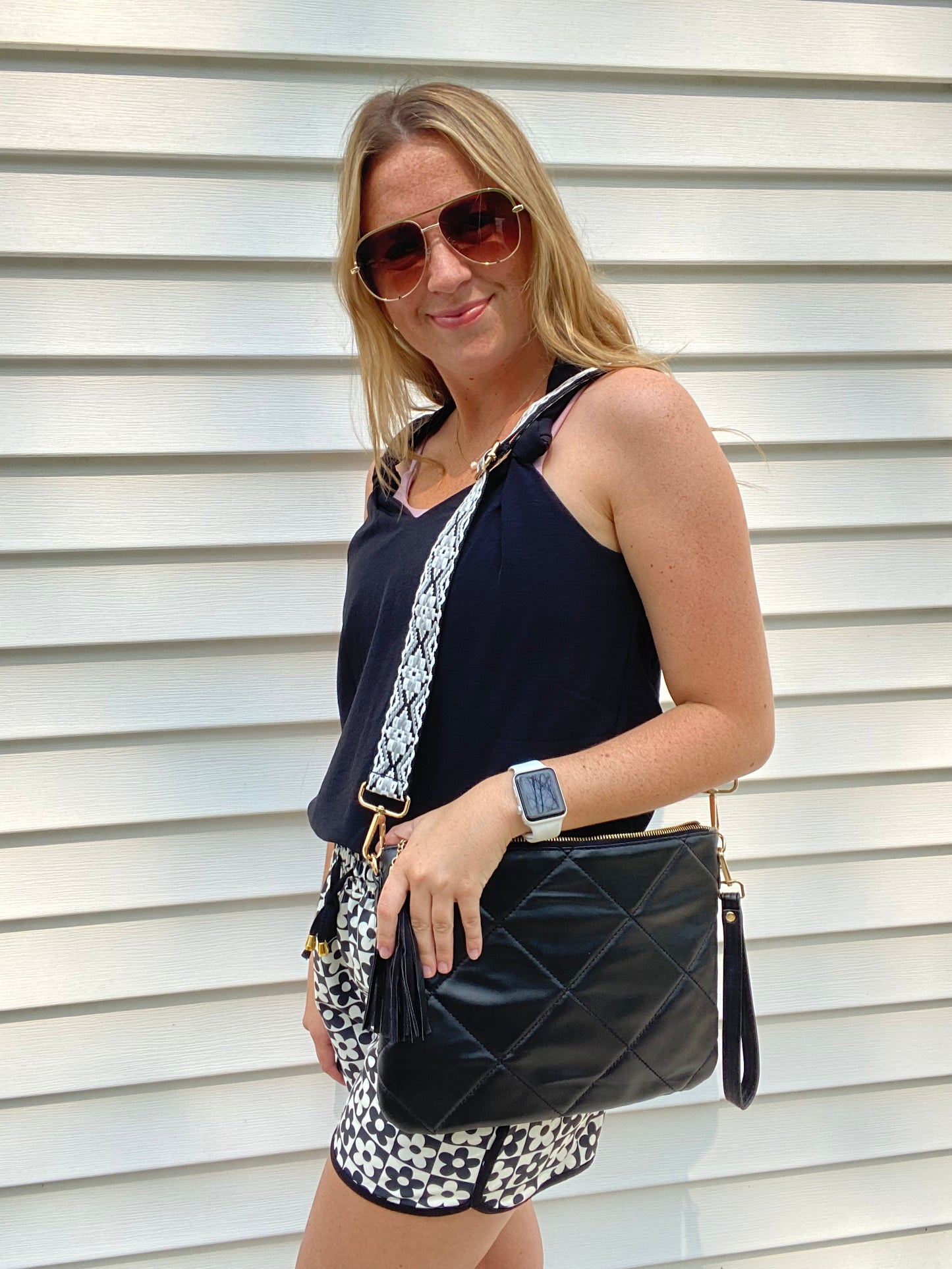 Quilted Crossbody- Black