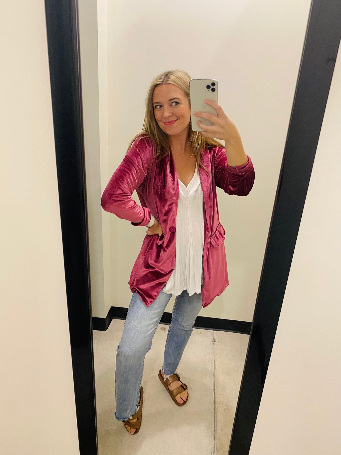 Mauve Velvet Blazer