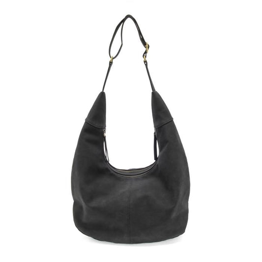 Black Rochelle Suede Crescent Bag
