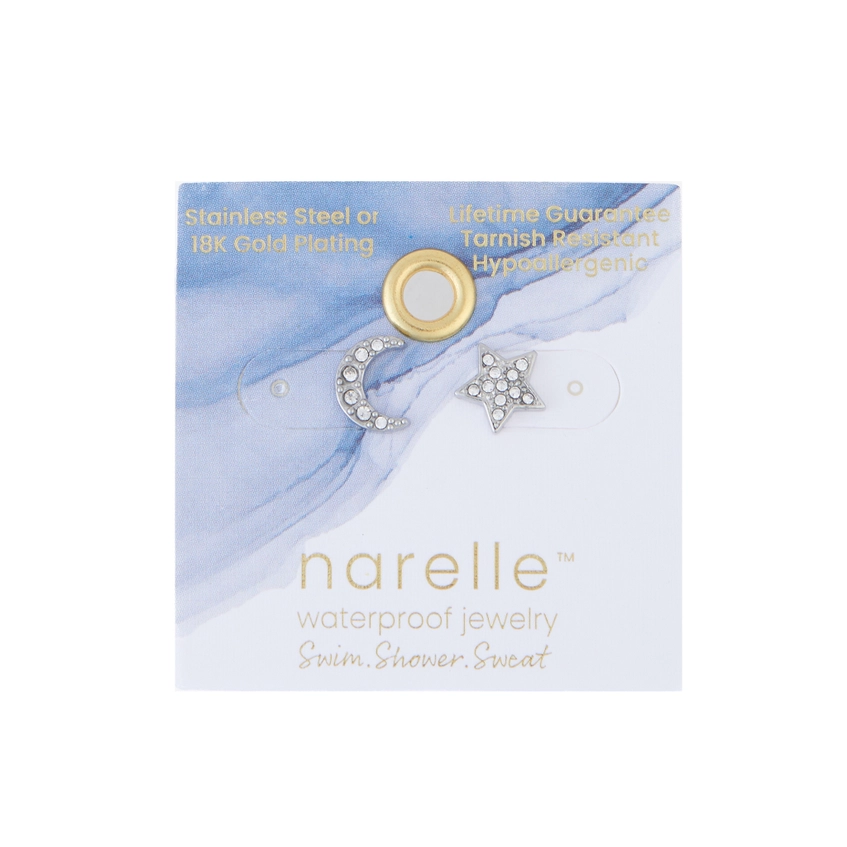 Pave Star & Mood Stud Earrings