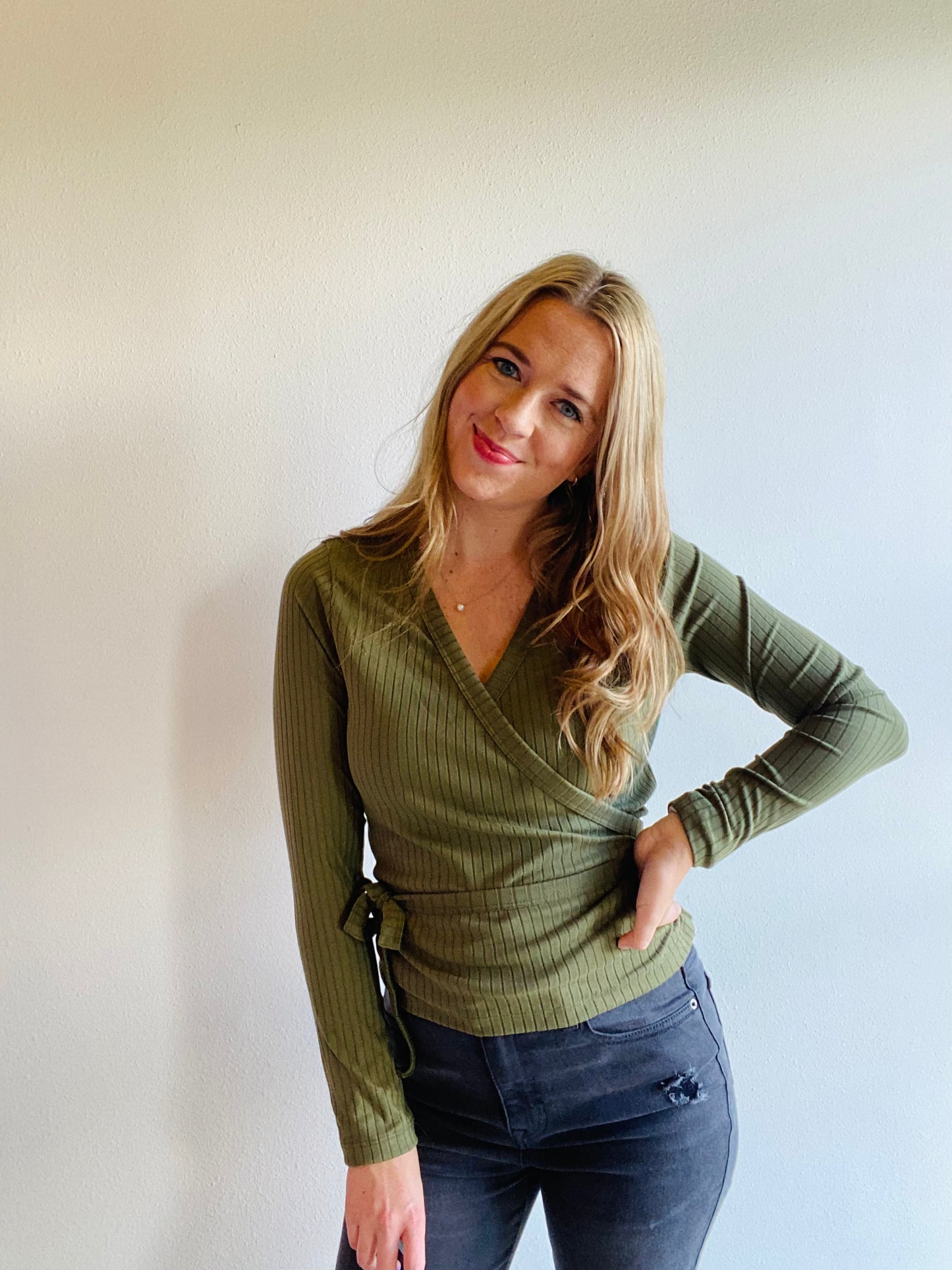 Olive Wrap Me Up Top