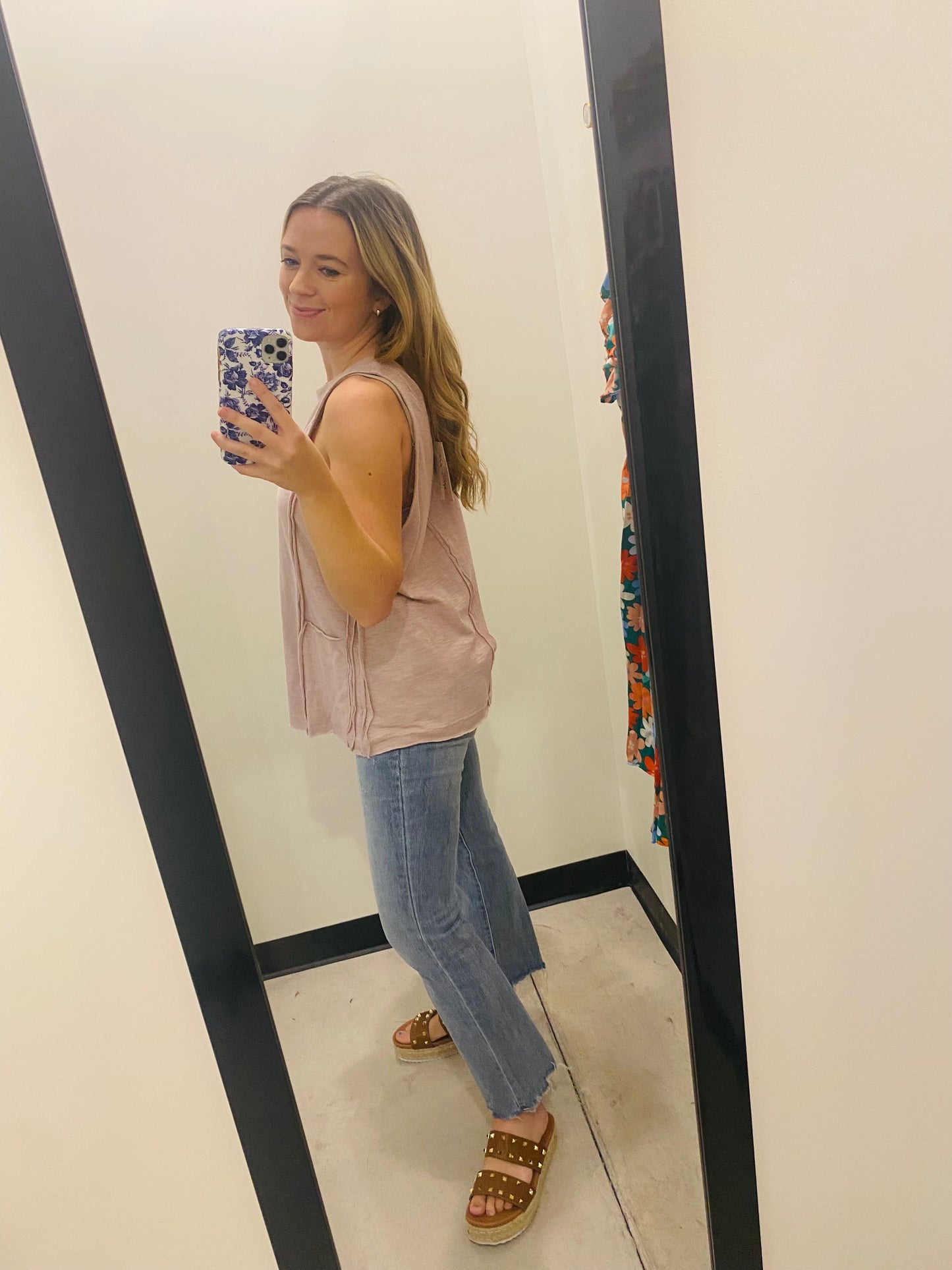 Mauve Exposed Seam Tank Top