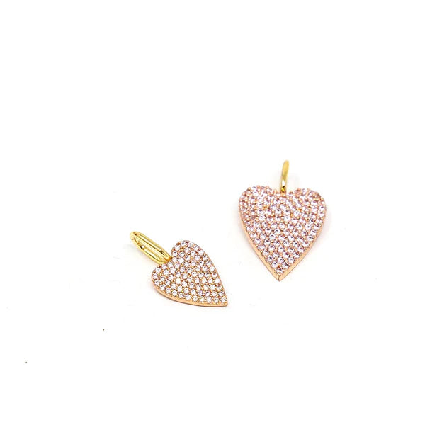 Gold & Pink Moody Heart Charm