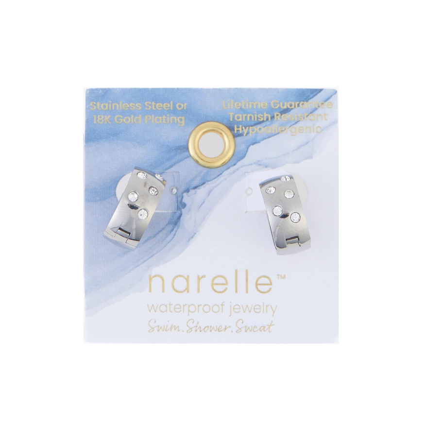 Crystal Inlay Hoop Earrings