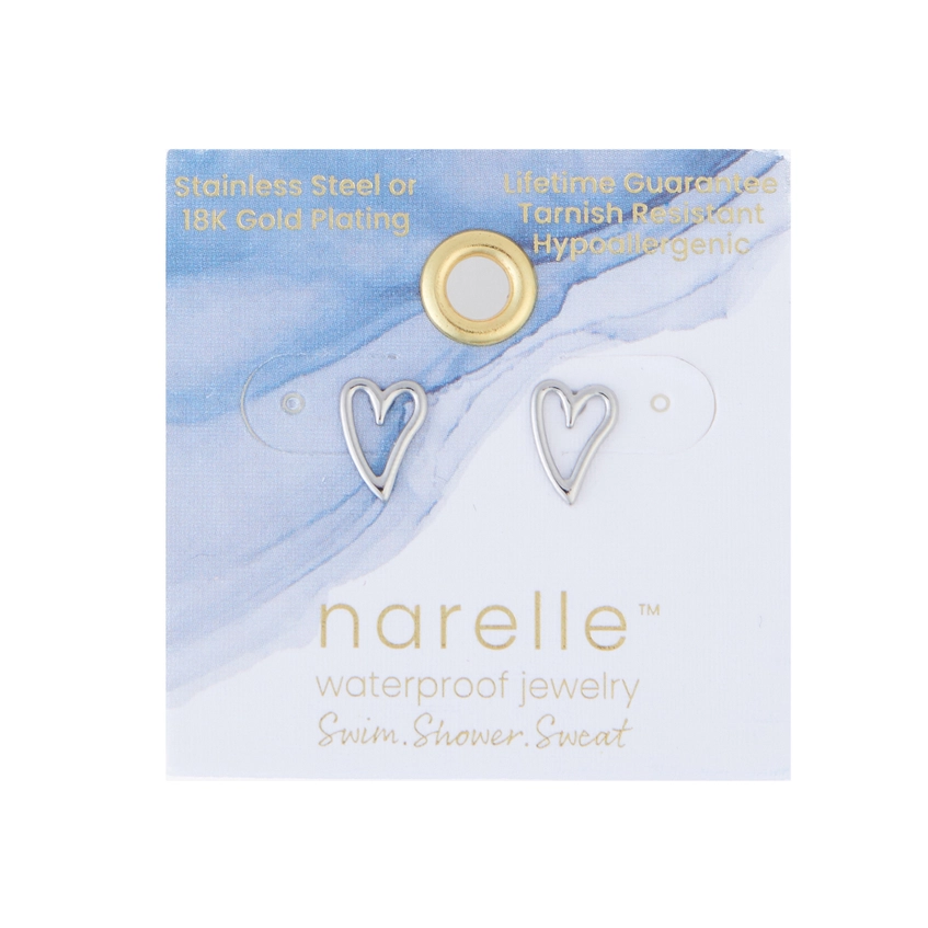 Heart Outline Stud Earrings