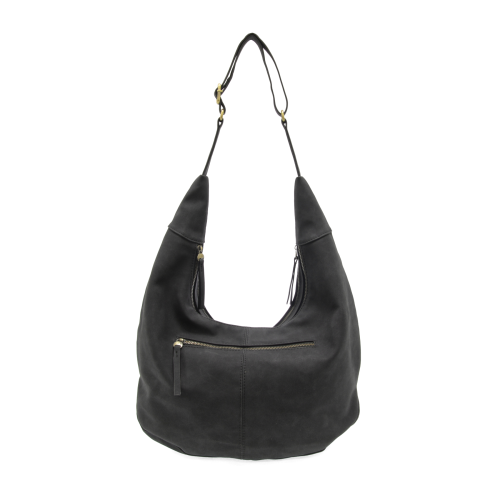 Black Rochelle Suede Crescent Bag