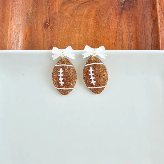 Bow Football Earrings