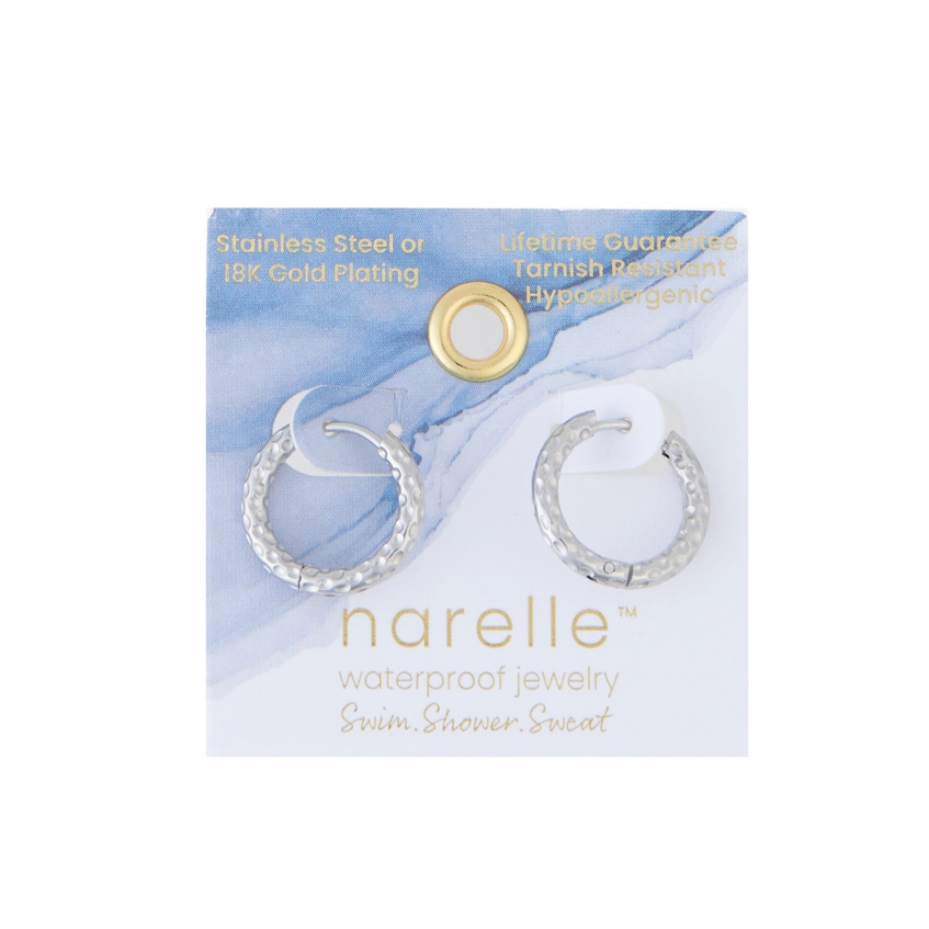 Hammered Huggie Hoop Earrings