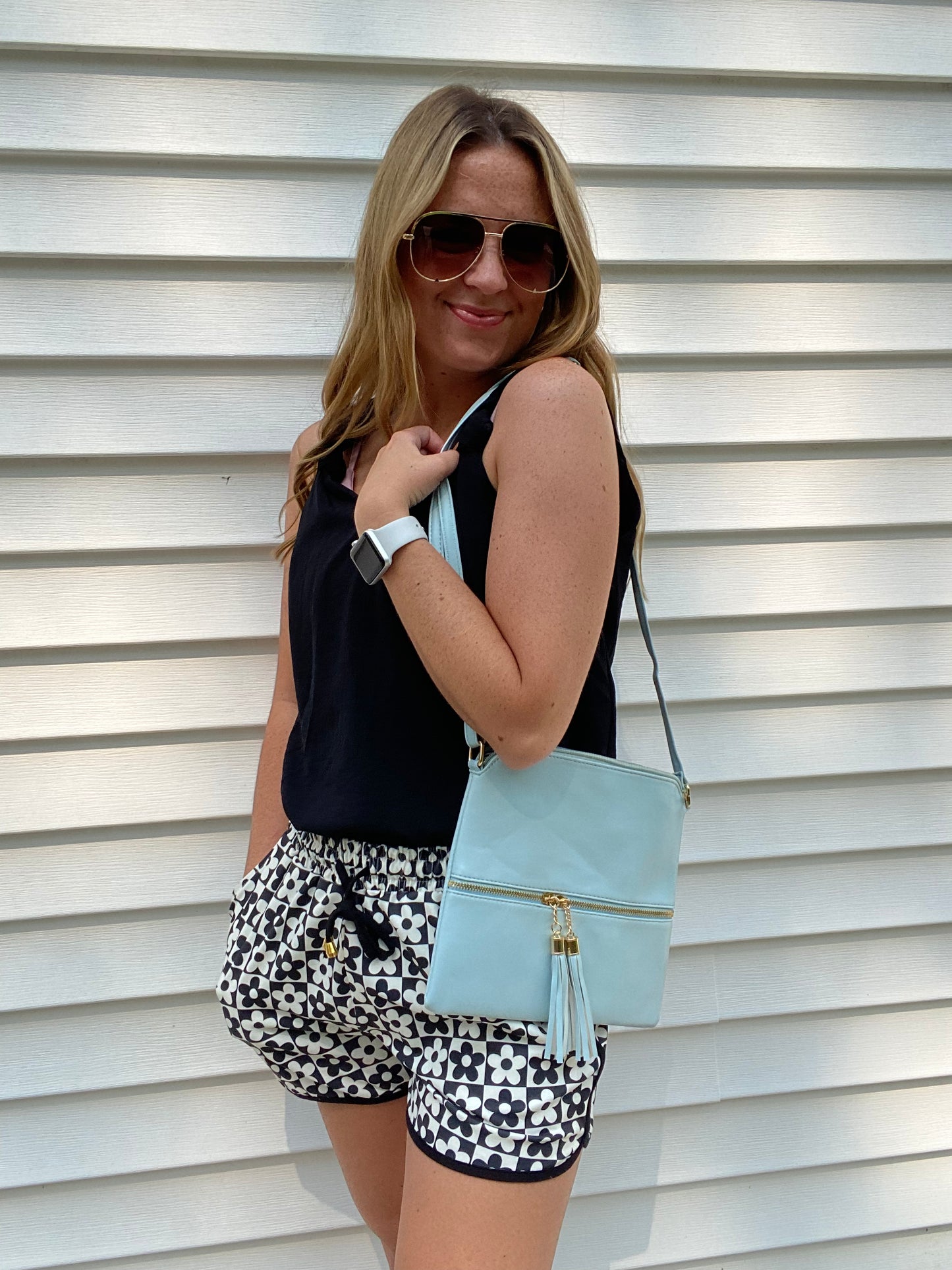 Tassel Messenger Bag- Baby Blue