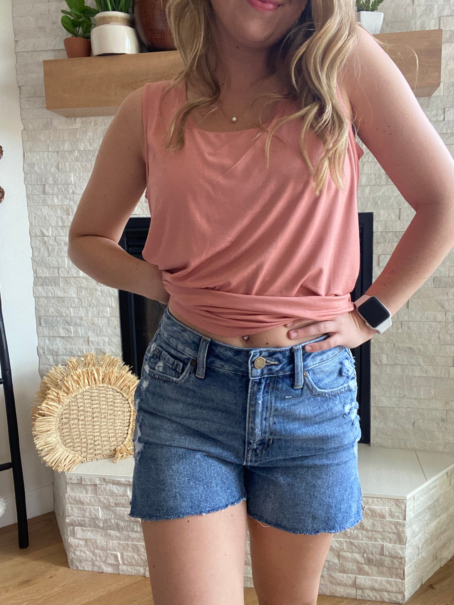Bring back the 90's in style with these Vintage Wash Denim Shorts. With a raw hem and classic denim look, these shorts are the perfect casual staple for all your sunny day shenanigans! So why not take a walk down memory lane and get your own pair? Summer's here (ALMOST) - it's time to rock that vintage denim!