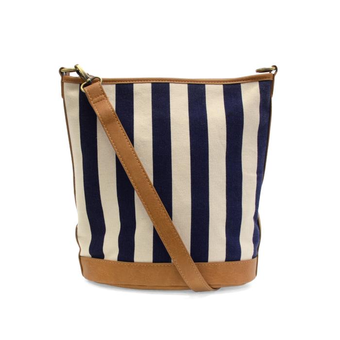 Navy Awning Stripe Canvas Bag