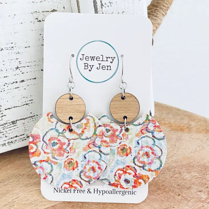 Luna Sketched Floral Earrings