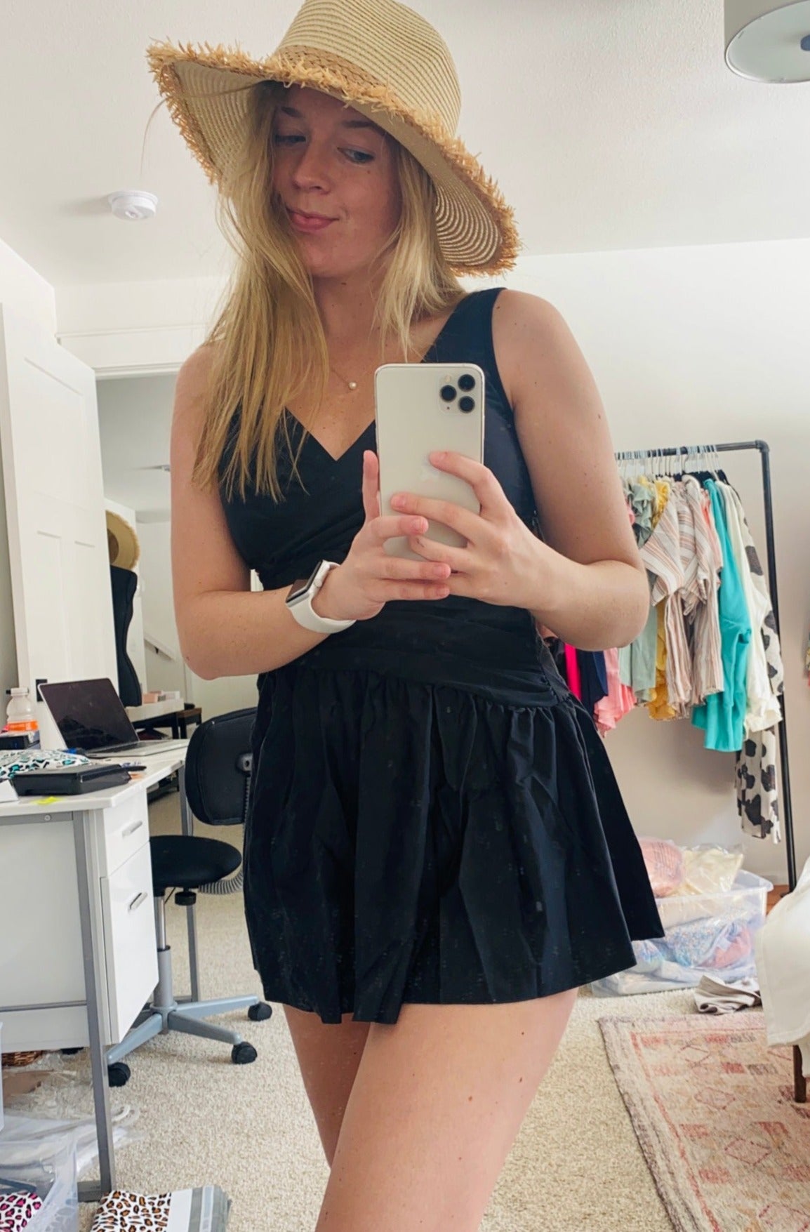 For those that want that little extra coverage, this one is for you! Cute and conservative, the Splash Around features a v-neckline, skirted hem , unattached full coverage bottoms, and removable padding.