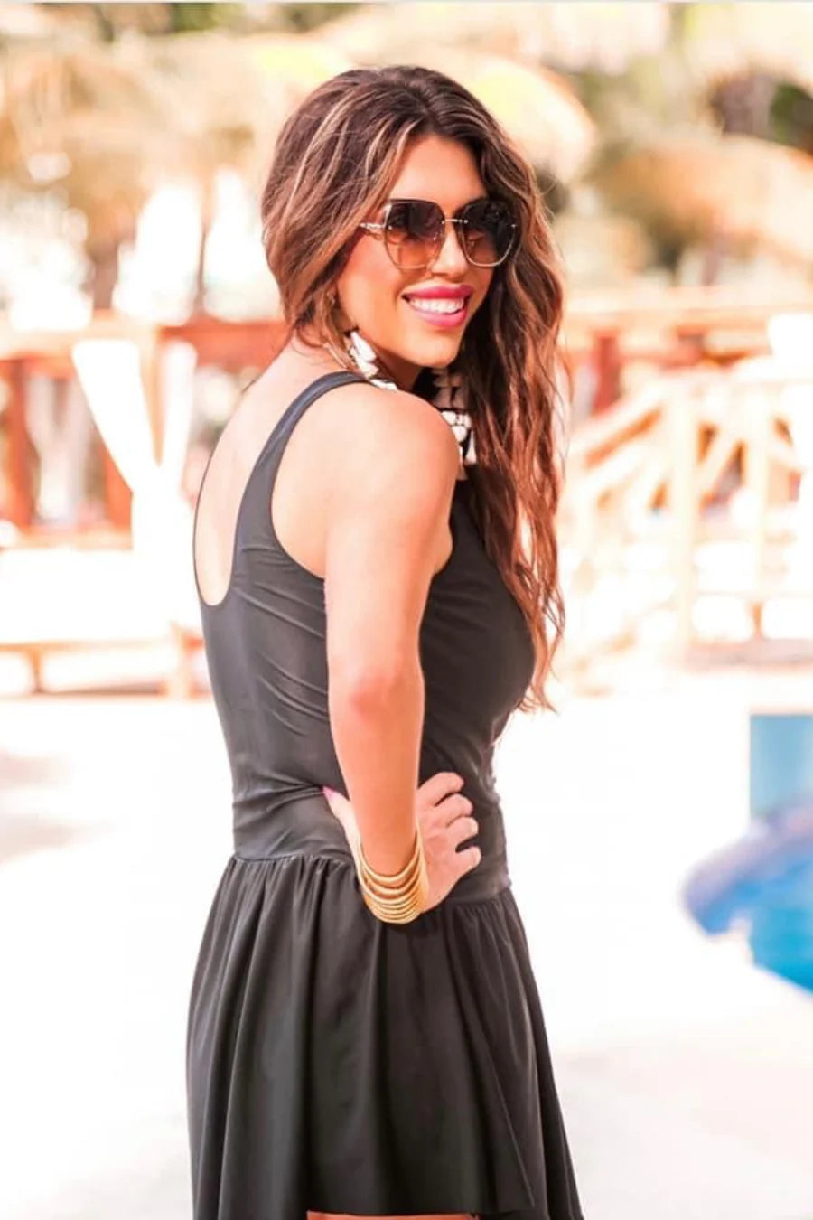 For those that want that little extra coverage, this one is for you! Cute and conservative, the Splash Around features a v-neckline, skirted hem , unattached full coverage bottoms, and removable padding.