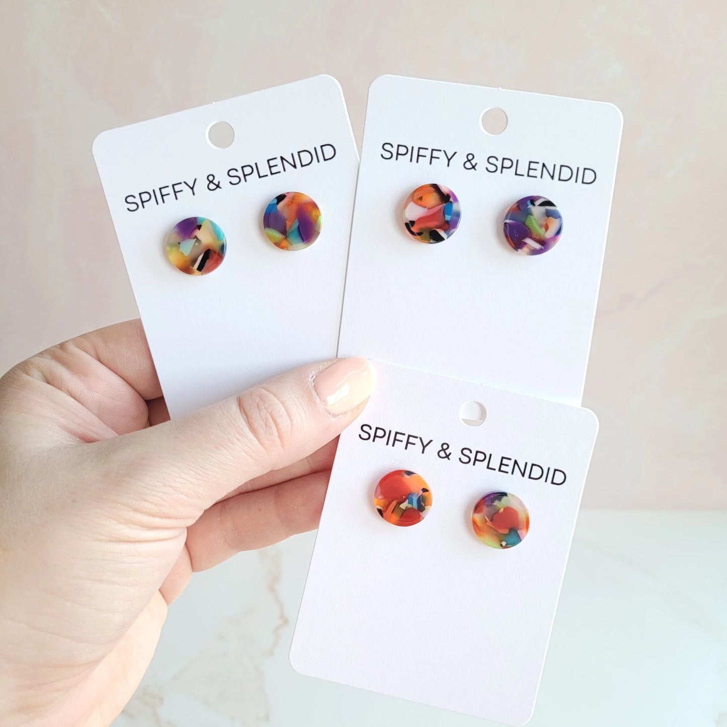 Our classic Sophie Stud Earrings are circle-shaped studs that come in a variety of colors. These earrings are perfect for everyday wear, and the simple design makes them versatile enough to pair with any outfit. These studs are made with high-quality materials, ensuring they will be a staple in your jewelry collection for years to come.
