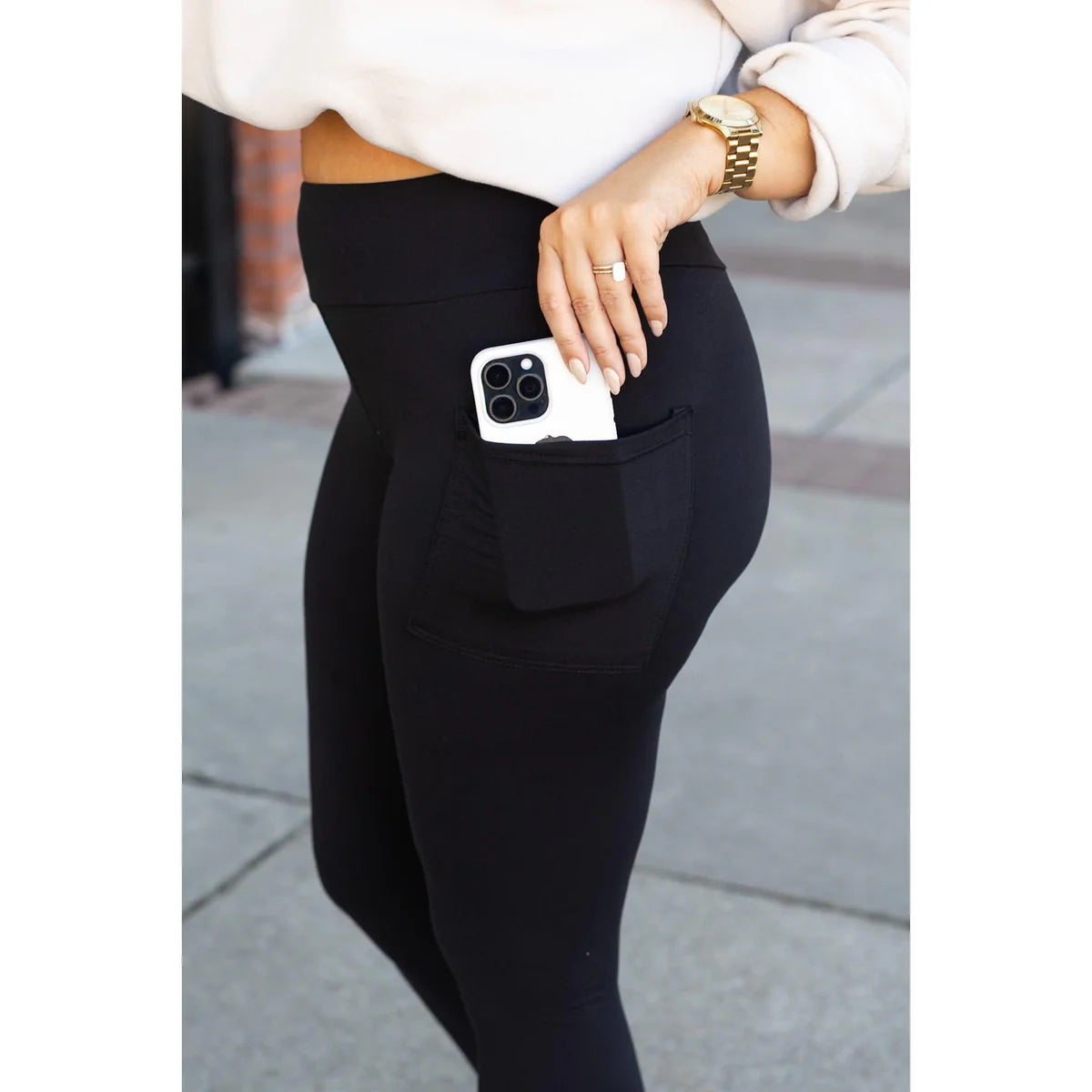 Black Luxe Pocket Leggings