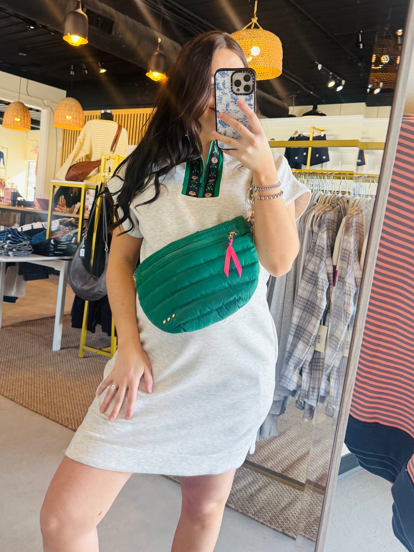 Dolman Sleeve Zip Detail Dress