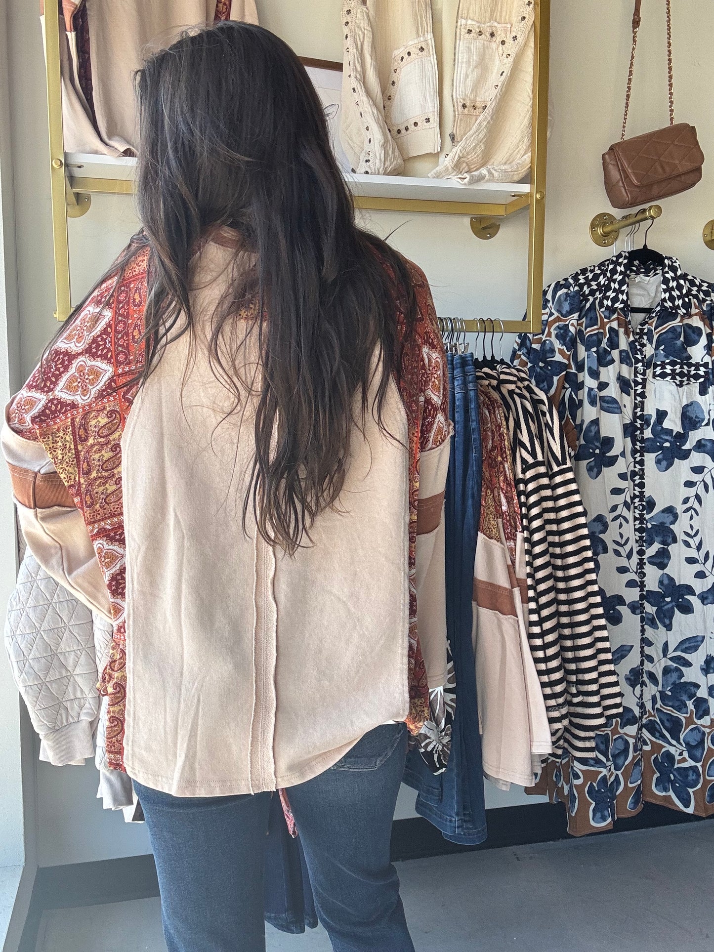 Paisley Gold Tones Long Sleeve