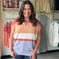 Coral & Lilac Sleeveless Block Sweater