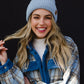 Light Blue Cable Knit Hat