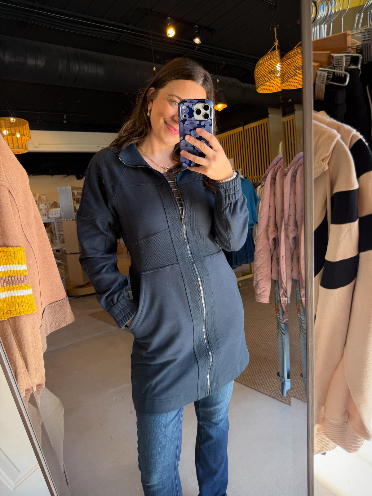 Navy Zip Up Tunic