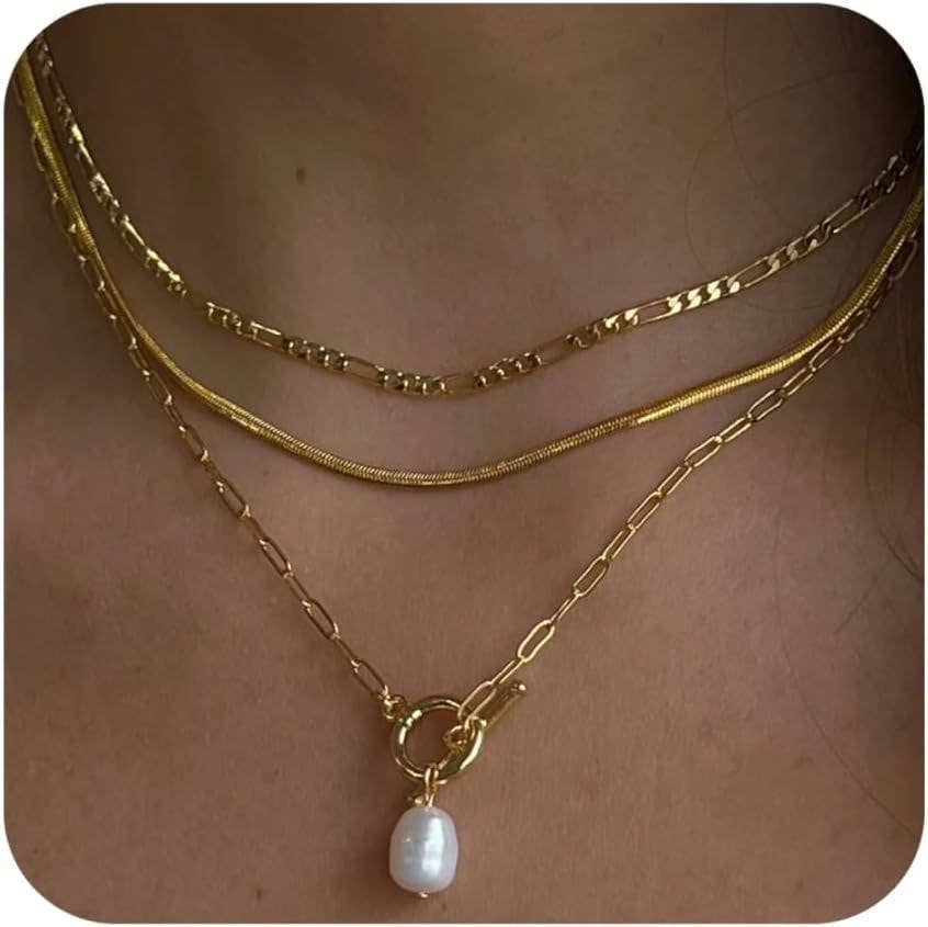18K STAINLESS STEEL TARNISH FREE LAYERED NECKLACE | 40NK9592