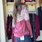 Vintage Floral Raspberry Pullover