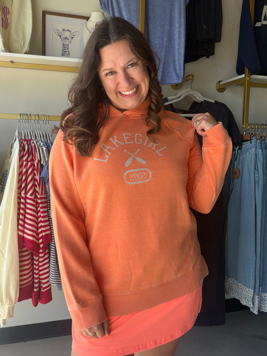 Orange Peel Burnout Hoodie - Lakegirl