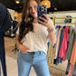 Ditsy Floral Lace Trim Tee