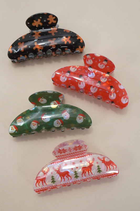 Christmas Jumbo Claw Clips