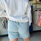 Americana Denim Shorts - High Rise, Raw Hem