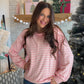 Pink Striped Center Detail Sweatshirt