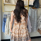 Mocha Vintage Boarder Tiered Dress