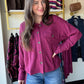 Plum Knit Waffle Shacket