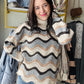 Wave Striped Turtleneck Sweater