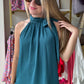 Deep Teal Sleeveless Blouse