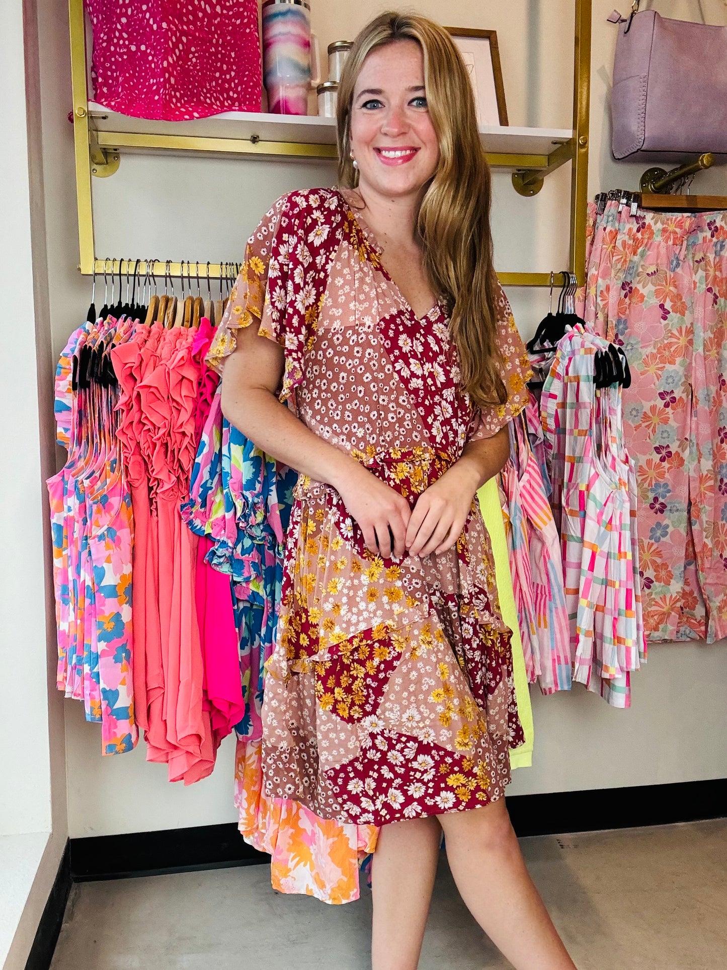 Pomegranate Printed Rayon Dress