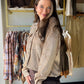 Khaki Velvet Textured Shacket